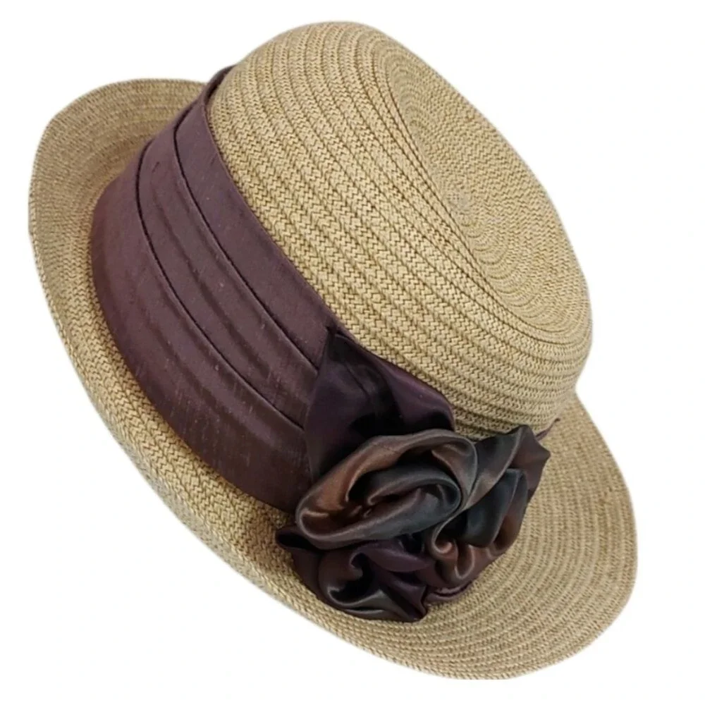 Toucan Collection New Yorks Straw silk Flowers Hat Made In Usa 23